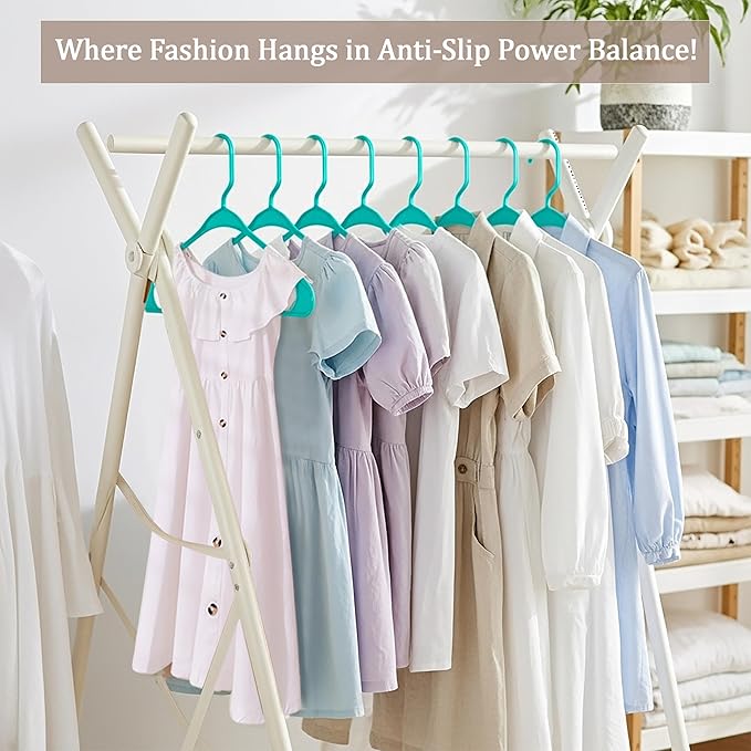 Utopia Home Plastic Hangers 30 Pack - Perfect Space Saving Clothes Hanger - Durable and Strong - Perfect Closet Organizers with Shoulder Grooves (Aqua)
