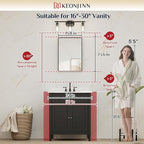 Keonjinn 16 x 24 in Brushed Nickel Bathroom Mirror, Rectangular Metal Framed Vanity Mirror for Wall Square Corner Aluminum Alloy Modern Rectangle Mirror(Horizontal/Vertical)