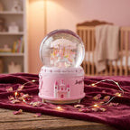 Unicorn Musical Snow Globe for Kids Girls Carousel Music Box with 7 Led Lights Swirling Glitter for Birthday Valentines