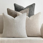 MIULEE Pack of 4 Couch Throw Pillow Covers 26x26 Inch Neutral Soft Decorative Chenille Pillow Covers Farmhouse Boho Accent Cushion Covers for Mid Century Modern Spring Decor Sofa Bedroom Living Room