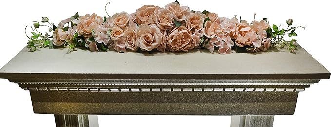 v-max 48" Peony Rose Hydrangea Swag for Wedding Party Home Garden, Wedding Arch Garden Wall Decoration, Weddings, Home Decor - Beige