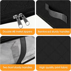 StorageRight Under Bed Storage Bags 6 Pack, 40L Large Clothes & Comforter Storage Containers with Clear Window, Breathable Fabric Organizer for Blankets, Bedding, Seasonal Clothing, Black