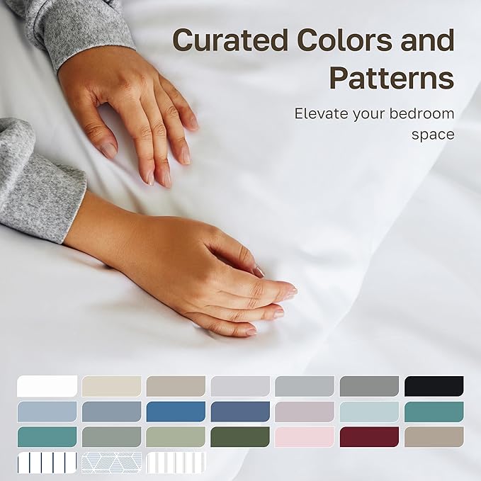 California Design Den Luxury Twin Sheet Set - 100% Cotton, 600 Thread Count Deep Pocket Twin Sheets, Hotel-Quality Bedding with Soft Sateen Weave - Mist Grey