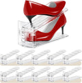 Shoe Slots Organizer 10 Pack - Shoe Stackers,3 Levels Adjustable,Space Savers 50%,Double Layer Holders for Closet (Transparent),Organizador de Zapatos