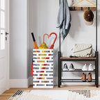Invech 23 Inch Umbrella Holder for Indoor Entryway, White Large Metal Umbrella Stand with Removable Water Tray and Hooks, Umbrella Rack Storage for Home, Office, Hotel