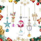 5Pcs Hanging Ornaments for Christmas Tree Mix Color Christmas Decor Set Thanksgiving Xmas Wedding Party Gifts Crystal Suncatchers Indoor Home Decor
