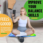 Balance Borad Sports Trainer-with Adjustable Stopper- Stability Board for Physical Therapy,Yoga,Surfing Training-Max Load 350lbs with Aiti- Slip Surface