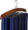 Tie Rack 2Pcs Tie Racks for Men Closet 24 Hooks, Wooden Tie Organizer with Upgraded 360°Rotating, Scarves Accessories Closet Organizer for Bras,Tank Tops,Camisoles etc.Walnut…