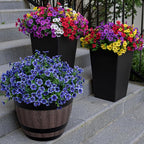 Lnoicy 20 Bundles Artificial Flowers for Outdoor Fake Plants for Spring Decoration,Faux Eucalyptus Flowers for Planter UV Resistant Lifelike for Home Porch Garden（7 Color）