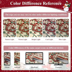 U'Artlines Red Christmas Area Rug 8x10 Large Boho Washable Soft Winter Holiday Carpet for Living Room Bedroom Dining Room Office Indoor Rugs for Xmas Decor