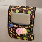 Sofa Armrest Organizer Non-Slip Arm Chair Hanging Caddy Remote Control Holder for Magazine,Tablet, Phone, Books, Glasses(BlackPumpkin,13in)
