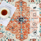 U'Artlines Boho Vintage Area Rug 5x7 Machine Washable Low Pile Soft Floor Carpet Non Slip Non Shedding Accent Rug for Living Room Bedroom Entryway Dining Room Office Orange/Multi