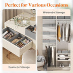 Lifewit Drawer Organizer Clothes for Closet 32 Pack, 3 Sizes Underwear Wardrobe Drawer Dividers, Fabric Foldable Dresser Storage Organizer Bins for Sock/Bra/Lingerie/Undies, Light Gray