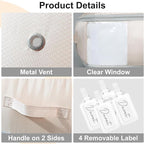 DIMJ Comforter Storage Bag - 110L Ultra Space Saving Self Compression Organize 6 Pack for Duvet, Pillow, Bedding, Blanket Storage Organizer Nylon Compression Bags