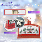 Large Christmas Snow Globes, 10.83" Electric Red Light up Snow Globe Christmas Village, 8 Festive Songs 6H Timer & Dual Power, Musical Snowglobes Christmas Decorations Indoor Ornament Snowglobe