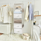 GRANNY SAYS 6-Shelf Hanging Organizer for Closet, Separable to 2 Pack 3-Shelf Hanging Shelves, Organization and Storage with 3 Different Drawers, 4 Side Pockets, White, 1-Pack