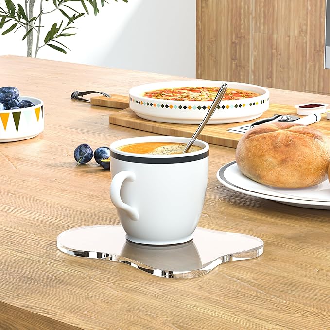 Acrylic 2Pcs/Set Coaster for Desk, Bar Drink Coaster, Cloud Shape Coffee Cup Coaster, Perfect for Tabletop Protection and Accessories Display