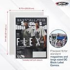 BCW Magazine Bags and Boards – (50 Pack) | Premade Resealable Magazine Protectors | Standard Size 8 ¾" x 11 ⅛" | Magazine Sleeves and Boards Pre-Loaded for Storage and Display