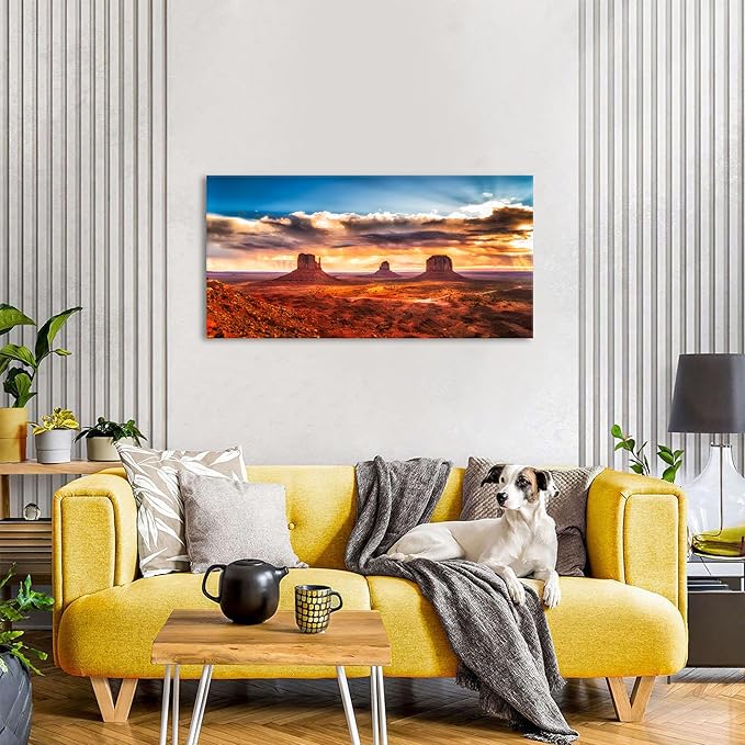 Monument Valley Mountain Wall Art Sunset Desert Wall Decor Nature National Park Posters Arizona Landscape Pictures Modern Scenery Canvas Prints Artwork for Living Room Bedroom Home Decorations 20x40"