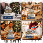 Lineshading 4 Pcs Winter Table Decorations Wooden Snowflake Truck Winter Tiered Tray Decor Christmas Centerpiece Rustic Decorative Truck Block Sign Gift Farmhouse Christmas Decor for Home Kitchen