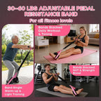 Multifunction Pedal Resistance Band with Handle, 3 Tube Adjustable 30/40/50LB Foot Pedal Puller Resistance Bands with Poster, Extended Length Tension Rope for Men Women Full Body Workout Home Gym