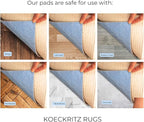 KOECKRITZ RugLock 5' x 8' Rug Pad – Non-Slip Felt & Rubber Dual Surface Rug Gripper, 0.345" Thick Cushion, Strong Grip Floor Protection, Safe for All Floors