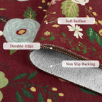 U'Artlines 2'x6' Red Christmas Runner Rug for Hallways Kitchen,Colorful Floral Soft Non Slip Washable Floor Carpet Runners for Entryway Laundry Room Bathroom (Red)