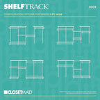 ClosetMaid ShelfTrack Wire Closet Organizer System, Adjustable from 5 to 8 Ft., with Shelves, Clothes Rods, Hardware, Durable Steel, White