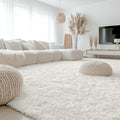 OLANLY 9x11 Machine Washable Large Area Rugs for Living Room, Bedroom, Soft Fluffy Shaggy Bedside Rug, Indoor Floor Carpet for Kids Girls and Boys, Dorms, Nursery, Home Decor Aesthetic, Ivory