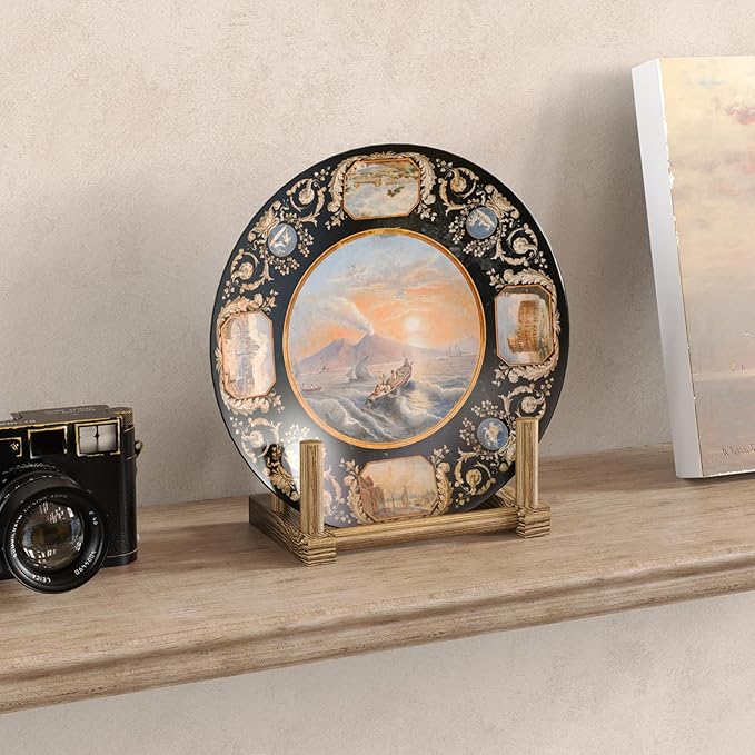 NiHome 6" Multi-Purpose Wooden Display Stands for Plates, Photos, Books, Vinyl Records, Tablets, Small Art Pieces, Retro Style Stable Solid Holder for Home Decor, Retail Displays, Art Showcases (6PCS)