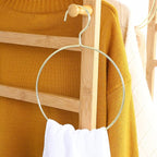10 Pcs Golden Scarf Organizer for Closet, Clothes Belt/Scarf Hangers for Closet, Space Saving Steel Tie Scarves Rings Holder for Neckties, Shawls, Scarves, Veils, Pashminas Display, Sorting