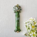 4.9 Inches Hand-Painted Mezuzah, Exquisite Enamel Design with Scroll Included for Jewish Occasions