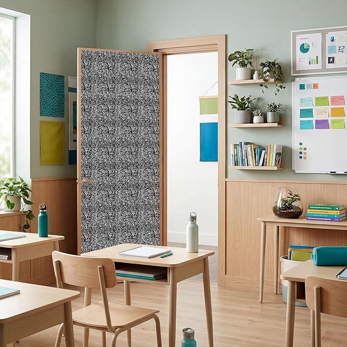 Hahafelt 1.3x39 ft Fabric Bulletin Board Roll Composition Notebook Bulletin Board Marble Non-Woven Reusable Waterproof Erasable Wrinkle Resistant Fabric Roll for Background Decor DIY Craft