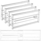 Vtopmart 4 Pack 6" Tall Upgrade Drawer Dividers for Big and Deep Drawer, 12.8"-22.3" Adjustable Expandable Dresser Drawer Organizer, Clear Plastic Separators for Dresser, Baby Supplies, Kitchenware