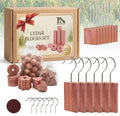 Cedar Blocks for Clothes Storage, Natural Cedar Wood Sachets, Balls & Rings for Closets and Drawers, 100% Natural & Fresh Scented Wardrobe Organizer, 55 Pack