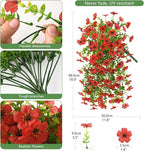 INQCMY 2Pcs Artificial Fake Hanging Flowers for Outdoors UV Resistant Artificial Plants for Spring Summer Decor Look Real Faux Flowers for Outside Home Planter Porch Patio Decor