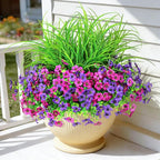 Artificial Flowers for Outdoors, 14 Bundles UV Resistant Fake Flowers Daisy with Greenery Plants,Faux Outdoor Flowers for Spring Summer Decoration, Outdoor Faux Plants Home Window Porch Patio Yard