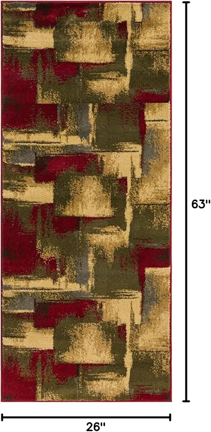 Unique Loom Barista Collection Area Rug - Timor (2' 2" x 5' 3" Runner, Multi/Red)