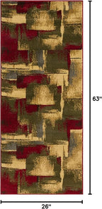 Unique Loom Barista Collection Area Rug - Timor (2' 2" x 5' 3" Runner, Multi/Red)