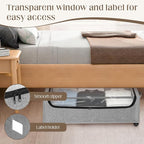 Under Bed Storage with Wheels, 2 Pack Under Bed Storage Containers, 10.6 inches Tall Underbed storage bins on Wheels, Rolling Under the Bed Metal Drawers for Clothes, Blankets, Shoes (XXXL, 90L)