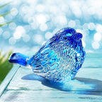 H&D HYALINE & DORA Blue Glass Bird Figurines Bird Gifts for Bird Lovers Women Crystal Glass Animal Figurine Collectible for Home Shelf Decor
