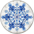 Vintage Snowflake Winter Christmas Sign Metal Sign Retro Round Tin Sign Aluminum Sign for Farmhouse Yard Home Bar Bedroom Wall Decor 12 Inch