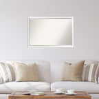 Amanti Art White Wall Mirror 25x37 Svelte White Rectangle Bathroom Mirror for Wall Decor Living Room, Large Modern Wood Frame, Hangs Horizonally and Vertically, Bathroom Decor, Beveled Edge