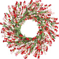 Artgar Front Door Wreath 26 Inch Spring/Summer Wreaths for Front Door, Front Door Wreaths for All Seasons for Indoor Outdoor Home Office Wall Window Wedding Farmhouse Decor (Red Pink)