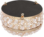 Hipiwe Crystal Jewelry Box Jewelry Trinket Organizer Box Gold Treasure Box Luxury Home Decor Ring Earrings Storage Holder Keepsake Box for Women,X-Large