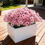 24 Bundles Artificial Flowers for Outdoor Faux Plants for Spring Summer Decoration, UV Resistant Realistic Silk Plastic Fake Flowers Garden Porch Patio Balcony Yard Front Home Decor