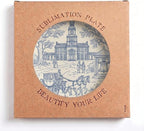 250th Anniversary Decorative Plates 10 Inch Patriotic Decorations Commemorative Plates with Stand Semiquincentennial 4th of July Veterans Day Home & Office Colonial Toile Design