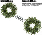 WreathDream 22 inch Olive Wreaths for Front Door Greenery Wreath with Olive Leaves, Bean for All Season Front Door Indoor Outdoor Farmhouse Home Wall Window Festival Wedding Decor