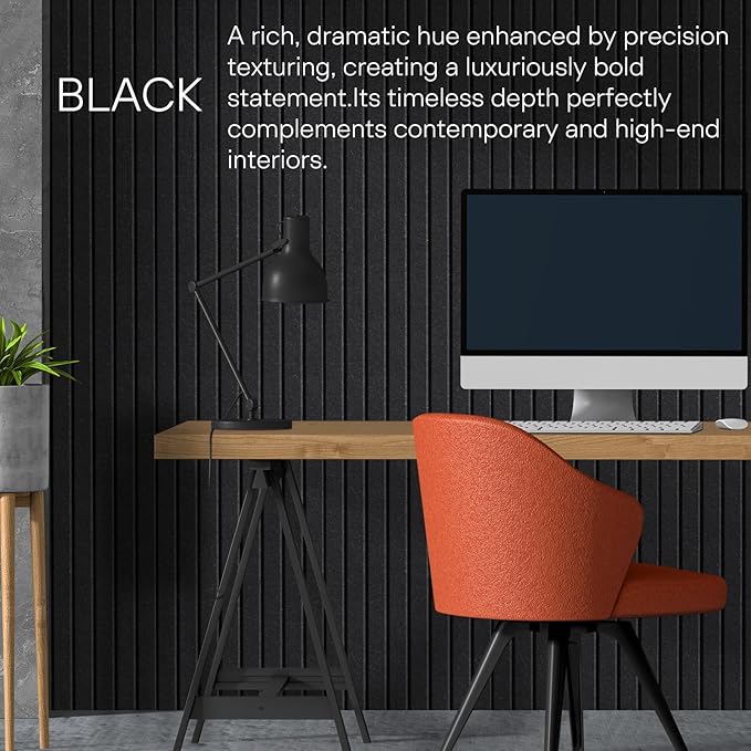 MaxGear Large Cork Boards for Walls 48" x 36", Black Felt Bulletin Board Tiles for Office Decor, 12 Pack Felt Wall Tiles with Slat Paneling, Push Pin Board Home Wall Organizer