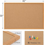 2 Pack Cork Board Bulletin Board 30" x 42", Oak Framed 4x3 Corkboard, Office Board for Wall Decor, Large Wall Mounted Notice Pin Board with 30 Push Pins for School, Home & Office